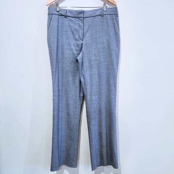 Talbots Womens Blue Tailored Sharkskin Blazer Bootcut Pants Suit Size 12/14 - Picture 8 of 16